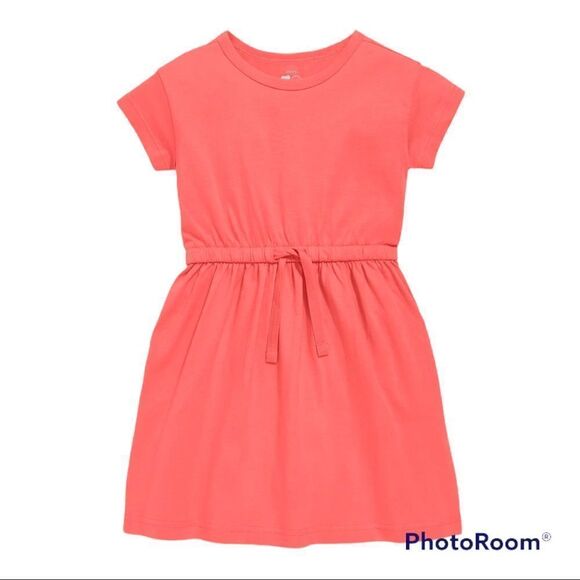 Primary Kids Short Sleeve Drawstring Pink dress sz 4-5 - Picture 1 of 6